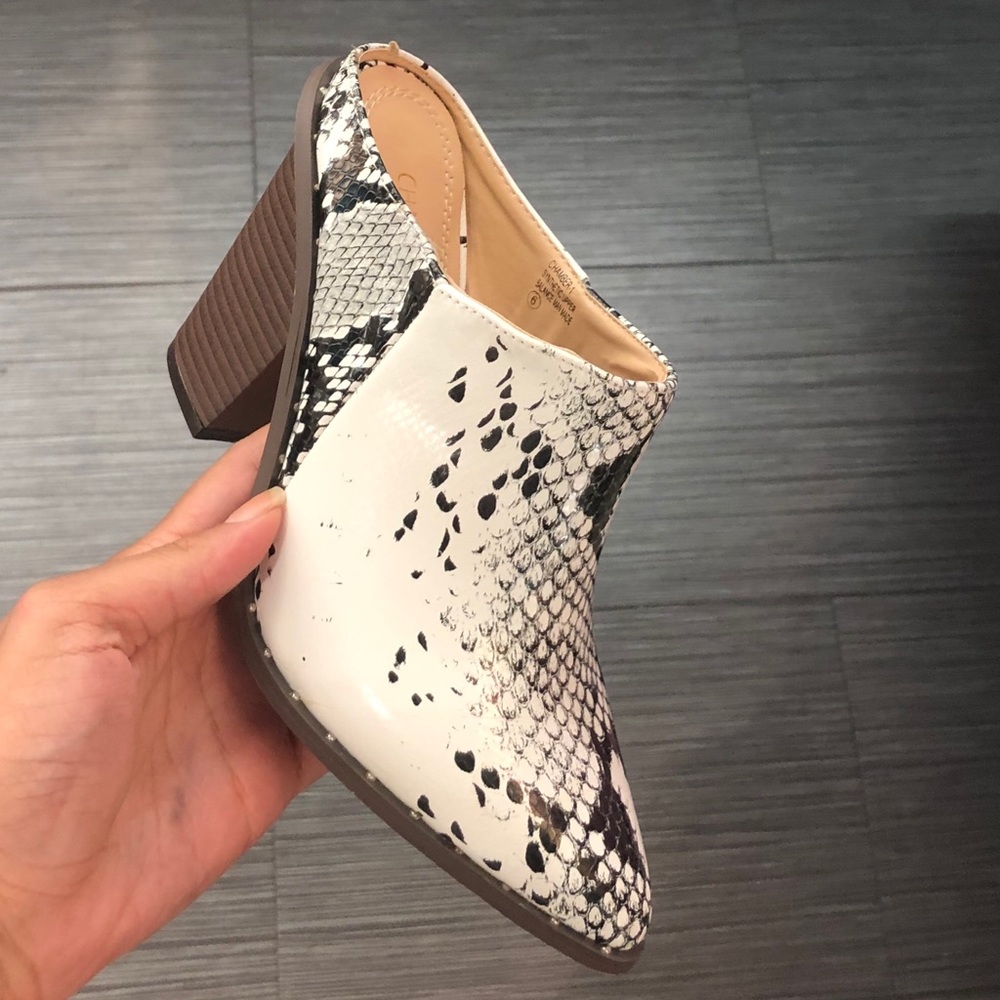 NWT - Snake Black/White Mule Booties - Firm Price - Picture 5 of 5